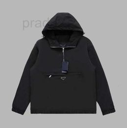 Men's Jackets Designer autumn and winter half zip long sleeved hoodie cotton jacket mens and womens pullover hooded casual jacket top 3MIY