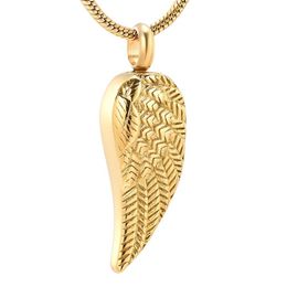 IJD11731 Angel Wings Cremation Jewelry for Ashes Pendant Stainless Steel Keepsake Memorial Urn Necklace for Human Pets252w