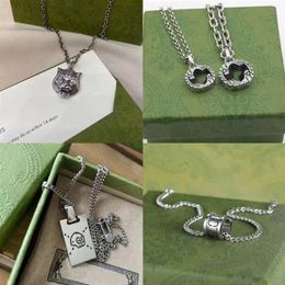 High Quality designer jewelry necklace 925 silver chain mens womens Pendant skull tiger with letter designer necklaces fashion gif240g