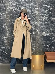 Autumn womens trench coats designer luxury Windbreaker print cotton-blend canvas letter print jacket Loose Belt Female Casual Trenchs Coat K9ew#