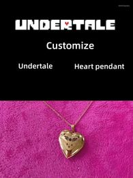 Pendant Necklaces Customizable Game UNDERTALE Romantic Heart Po Frame Can Be Opened Lovers Friend Jewellery Gifts