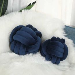 Cushion/Decorative New Solid Color Stuffed Knotted Backrest Plush Hand-woven Velvet Ball Waist Protective Cushion Tatami Mattress Home Decor