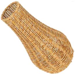 Vases Rattan Woven Flower Vase Farmhouse Country Plant Basket Decorative Wicker Dried