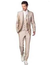 Men's Suits Two Buttons 3-Piece Suit Jacket Tux Waistcoat & Trousers