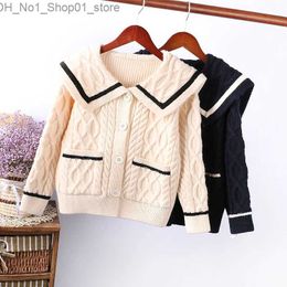 Cardigan Children Girls Cardigan 2023 New Warm Winter Thick Sweater Clothes Teenager Kids Jacket Girls Spring Autumn Knit Outwear Coat Q231206