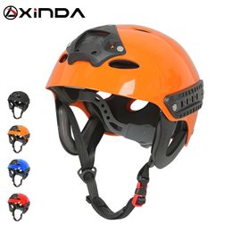 Ski Helmets Xinda Outdoor Water Rescue Safety Helmet Head Protection Climbing Streams Rafting Adult Sport Aquatics Helmet 231205