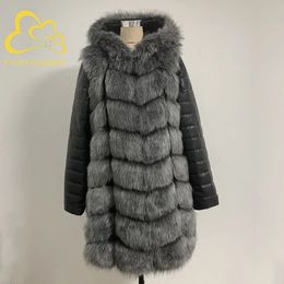 Women's Fur Faux FANPUGUIZHEN Winter Thick Warm Coat Placket zipper Women Plus Size Removable Long Sleeve And Hooded Jacket 231205