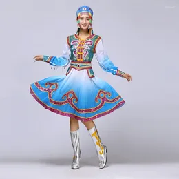 Stage Wear Mongolian Show Clothing Woman Nation Ethnic Minority Square Dance Performance Serve Adult Dress Will Pendulum Skirt