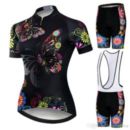 Butterfly 2022 Pro Cycling Jersey Set Women ProTeam Mountain Bike Clothes Anti-UV Bicycle Wear Short Sleeve Cycling Clothing247S