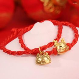 Link Bracelets Dragon Year Lucky Red Rope Women Men Handmade Woven Dumplings Bracelet Sweet Daily Casual Fashion Jewelry Accessories