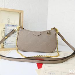 EASY Pouch Empreinte Leather Mini Shoulder Bags Women Designer Crossbody with Leather Long Strap Extra Gold Chain Purses322I