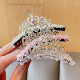 Hair Accessories Korean Crown Comb Cute Pearl Star Broken Artifact Headwear Shiny Styling Accessory Gift