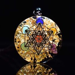 Orgone Pendant Rainbow Crystal Stones Chakra Reiki Healing Energy Generator EMF Radiation Protection Orgonite Necklace3095