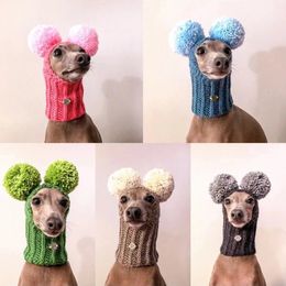 Other Dog Supplies Super cute hand woven Italian greyhound hat with two pom poms for pet hats 231205