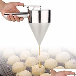 Baking Pastry Tools Stainless Steel Batter Pancake Ball Dispenser Cake Cupcake Dough Funnel Household Takoyaki Hine Octopus Balls Mak Dhry3