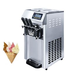 Soft Ice Cream Machine Desktop Ice Cream Makers Stainless Steel Dessert Gelato Vending Machine Commercial 220V 110V