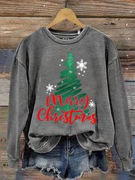 Men's Hoodies Sweatshirts 2024 Christmas Tree Women'S Sweatshirt Hoodie Autumn Winter O Neck Long Sleeve Sweater Pullovers Festival Female Clothing 231205