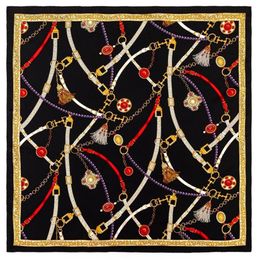 Manual Hand Rolled Twill Silk Scarf Women Belt Tassel Embellished Print Square Scarves Echarpes Foulards Femme Wraps Bandana Hijab295x