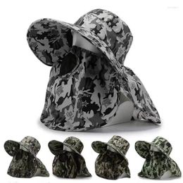 Bandanas Multipurpose Camouflage Outdoor Climbing Fishing Brim Fisherman Hat Summer Men's Bucket Neck Guard Sun Protection Cap