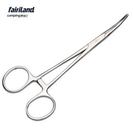 Fairiland 18cm 7'' Bent Nose Fishing Forceps All Stainless Steel Hemostatic Forceps Fishing Scissor Plier Hook Remover f251L