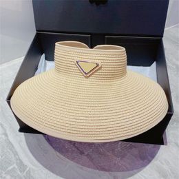 Grass Braid Designers Visors Hat For Womens Men Fashion Brand Straw Hats Women Luxury Designer Casquette Beach Sunhat High Quality273l