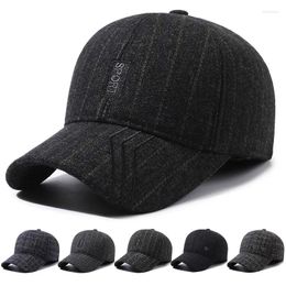 Ball Caps Snapback Cap Winter Men's Warm Baseball Plush Thickened Coldproof Earmuffs Hats Cycling Sports Dad's Cotton Hat
