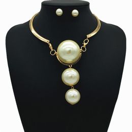 European And American Large Pearl Pendant Necklace Fashion Exaggerated Jewelry Earrings &269A