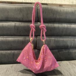 Rhinestone Purse Sparkly Bag Silver Diamond Purses for Women 2022 Upgrade Evening Prom Rhinestone Handbag Hobo Bag240C