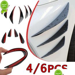 Other Interior Accessories New 4/6Pcs Front Bumper Lip Decoration Diffuser Splitter Fins Body Spoiler Canard Modified Exterior Drop De Dh5R2