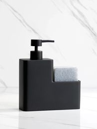 Liquid Soap Dispenser 450ml Kitchen Dish Black Bathroom Liquid with Sponge Holder Dish Soap Dispenser Pump Bottle 231206