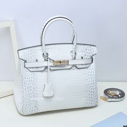 Bags Women Handbags Ladies Simple Best Classic Bag Selling Crocodile Leather Shoulder Large Capacity Handbag L0h6