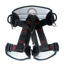 Climbing Harnesses Camping Safety Belt 25KN Outdoor Sports Rock Mountain Climbing Half Downhill Safety Descender 231205