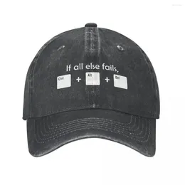 Ball Caps If All Else Fails Ctrl Alt Del Tech Support Baseball Cap Geek Joke Programmer Distressed Washed Travel Snapback Hat