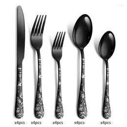 Dinnerware Sets R2JC 20Pack Tableware Set Portable Cutlery High Quality Stainless