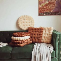 Cushion/Decorative Biscuit Shape Plush Cushion Soft Creative Chair Seat Pad Decorative Cookie Tatami Back Cushion Sofa