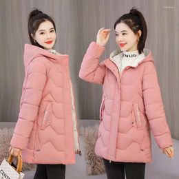 Women's Trench Coats Winter Mid Length Cotton Coat For Women 2023 High Grade Down Thickened And Warm Hooded