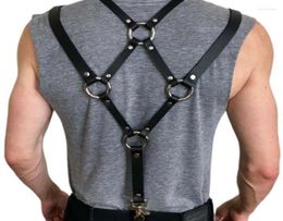 Belts Men Sexy Harajuku Faux Leather Body Chest Harness Suspenders Punk Shoulder Strap9984506