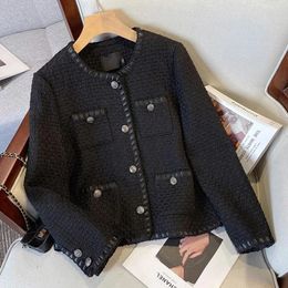 Futro dla kobiet sztuczne czarne krótkie mała mała kurtka zapachowa płaszcza tweedu odzież wierzchnia ku garniczkowe kurtki żeńskie 2023