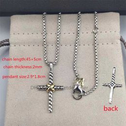 Mens Necklace Dy Pendant Jewlery Silver Retro Cable Cross Vintage Luxury Jewellery Chains for Men Designer Necklaces Birthday Man Boys Par 2961