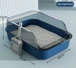 Other Cat Supplies Large Capacity Open Cat Litter Box Plastic Anti-splash Cats Toilet Pet Sandbox Kitten Tray Bedpan Cleaning Bath Basin Supplies 231206