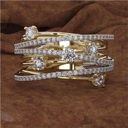 Wedding Rings 14K 3 Colours Gold Diamond Ring For Women Topaz 1 Carat Gemstone Bizuteria Anillos Sier 925 Jewellery Engagement 220212 D Dhgyh