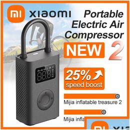 Smart Remote Control Top Quality Version Mini Portable Air Pump 2 Mijia Electric Compressor Treasure Type-C Mtitool Inflator For Mot Dhyxr