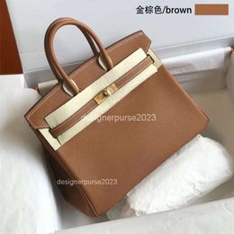 Bags Purse Bag Buckle Litchi Classic Tote Pattern High Quality Women's Women Casual Totes Togo Golden Brown Leather Fashion Handbag Large Rrof