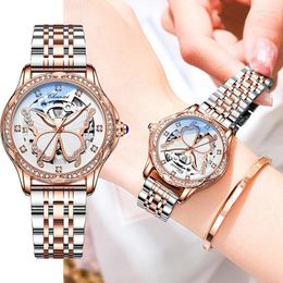 Wristwatches Women's Fashion Fully Automatic High-end Butterfly Dial Exquisite Mechanical Watch Luminous Casual Men's