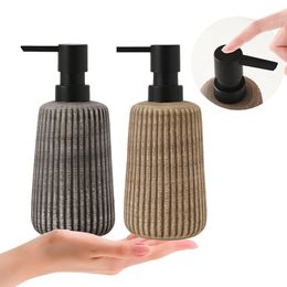 Liquid Soap Dispenser 400ml Ceramic Liquid Lotion Dispenser Shampoo Soap Containers Bathroom Kitchen Detergent Pump Dispenser Cosmetics Gel Holder Jar 231206