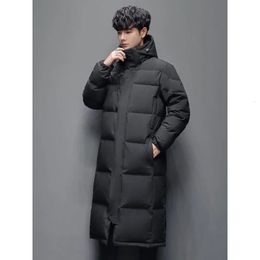 Men's Down Parkas Warm Winter Men Jacket Long Coat Couple White Duck Outerwear Brand Black Puffer 231205