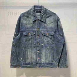 Men's Jackets Designer washed old denim jacket for womens 2023 autumn new loose casual lapel jacket top trend D611