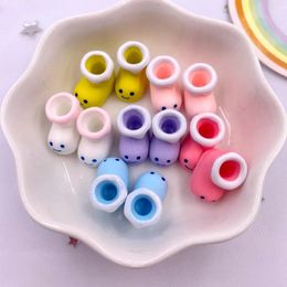 Decorative Figurines Resin Kawaii Colourful 3D Mini Baby Shoes Scrapbooks Flatback Figurine 10pcs DIY Home Decor Bow Accessoire Miniatures