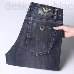 Men's Jeans designer luxury Brand spring and summer thin jeans men's high waist elastic straight tube loose business casual denim pants E8KY