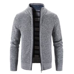 Men's Sweaters Mens High Neck Standing Collar Zip Knitted Jacket Sweater Cardigan Shirt Slim Fit Warm Tops Coat Casual Solid Cardigans 231205